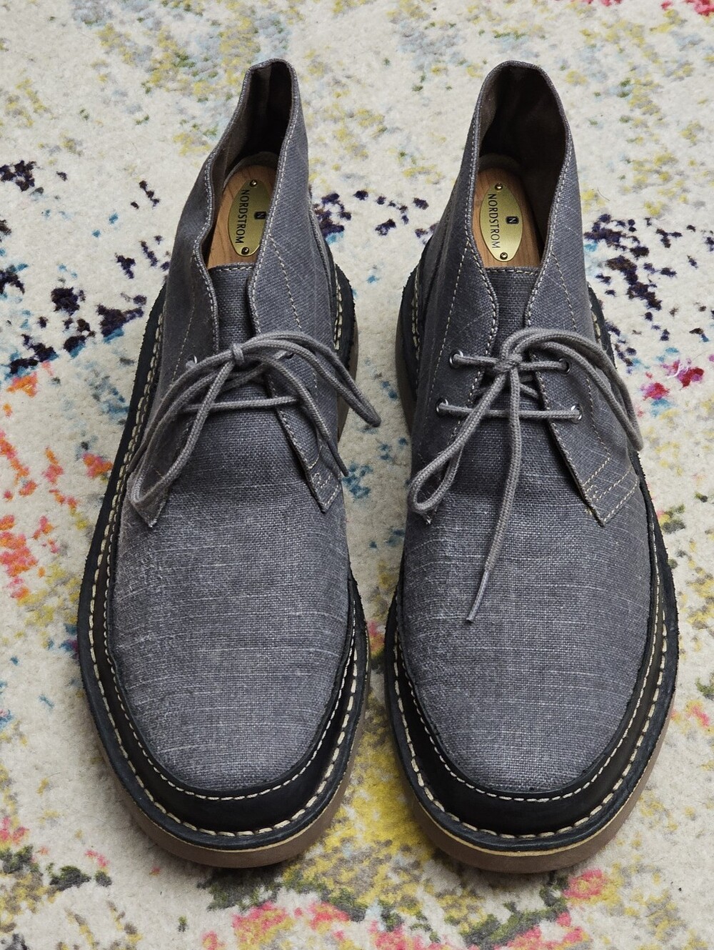 CLARKS Men's Size 11.5 BUSHACRE RAND Chukka Ankle Boots Gray Lace Up Shoes